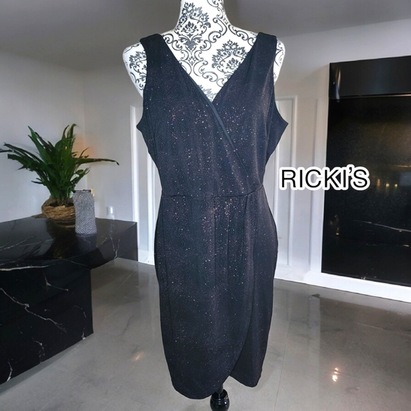 RICKI'S Black Sparkly Sleeveless Cocktail Dress- 8 - Picture 1 of 5